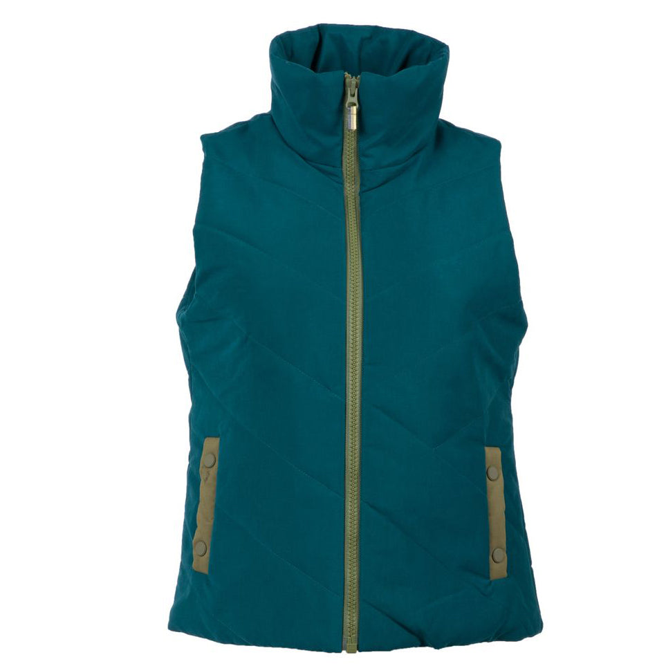 Twilight Teal Women's Golf Vest with Olive zipper