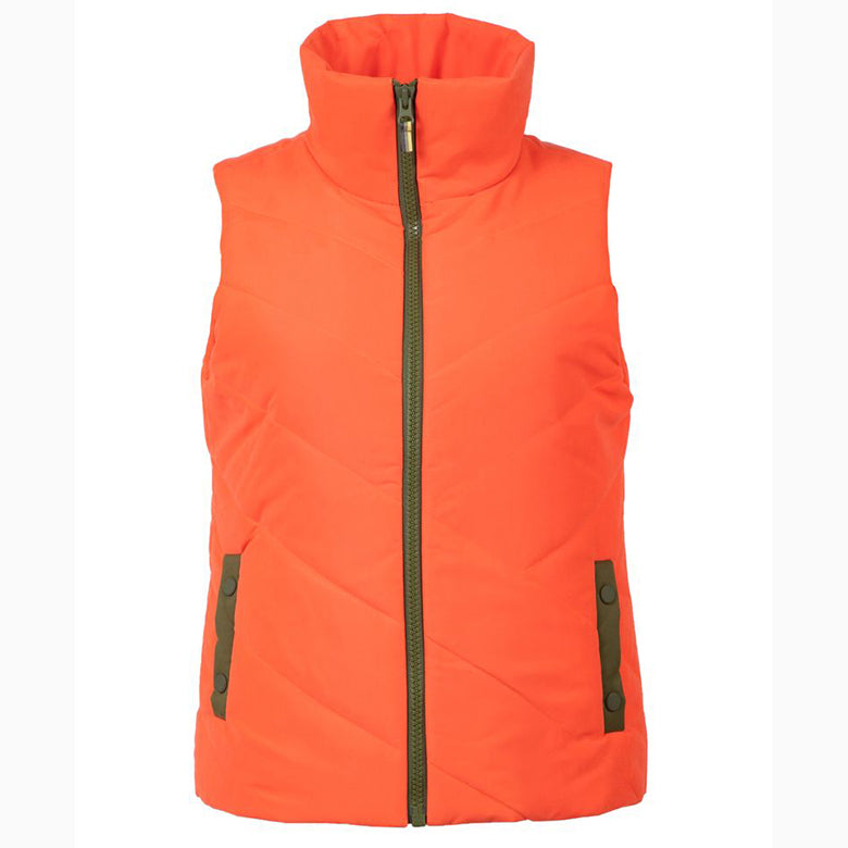 Coral Twilight Women's golf Vest with Olive zipper
