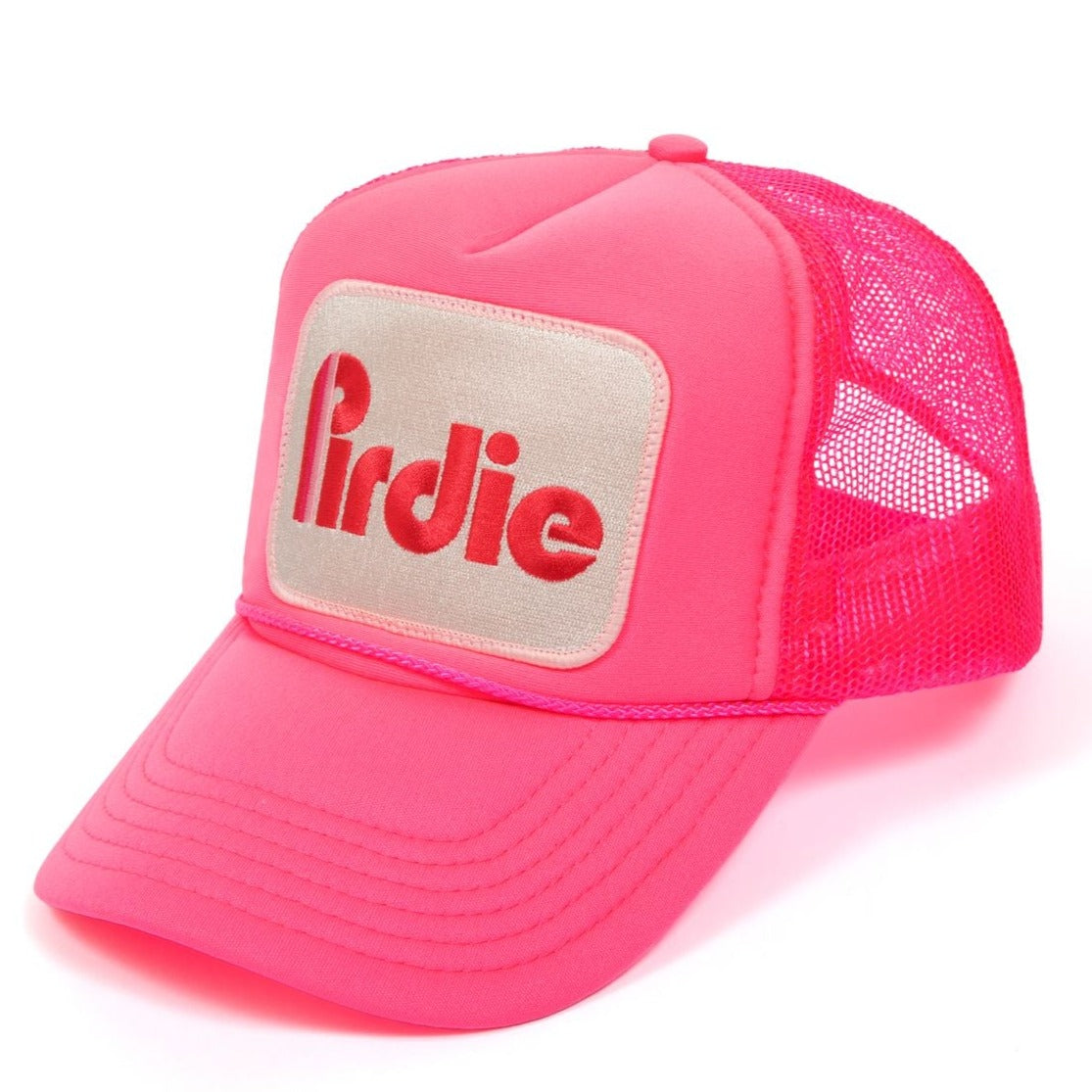 Pirdie golf trucker hat in Pink.