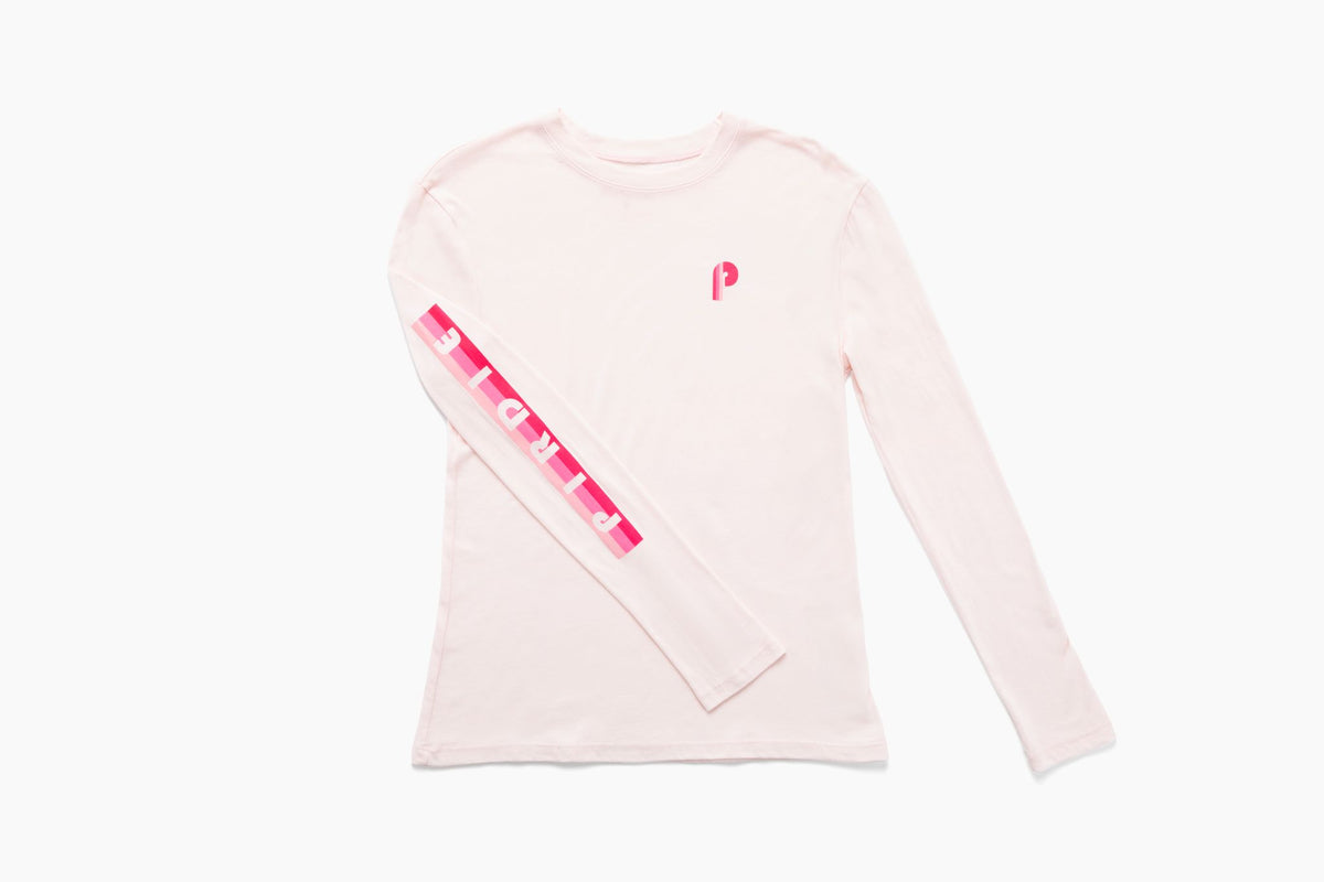 Pirdie's long sleeve golf t-shirt in dusty rose.
